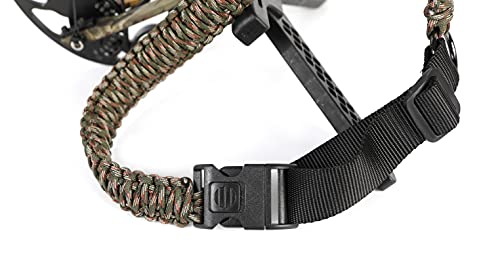 Sunya Paracord Compound Bow Sling With V2 Upgraded Magnetic Connection System. Lightweight Hands Free Shoulder Carrying Sling For Bow Hunting, Field Archery And 3D (Ds Camo) #TOP6