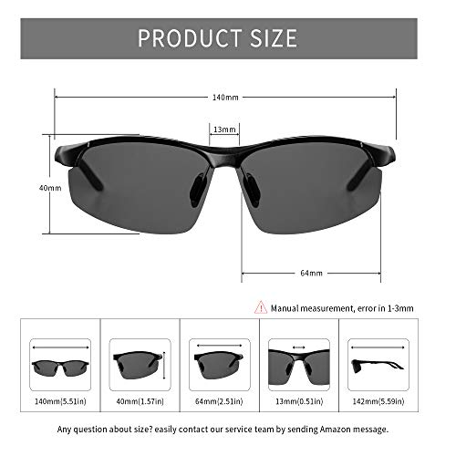 Men's Polarized Sunglasses Sei-Rimless Bike Sunglasses Bicycling Sport Sunglasses Al Mg Metal Frame4