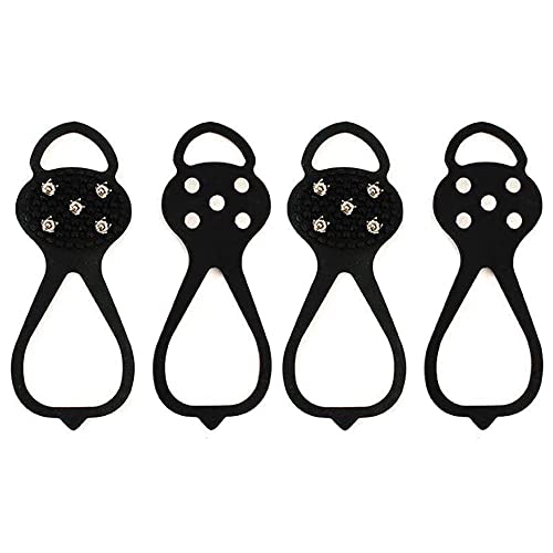 Crampons de traction sur glace et neige universels en acier noir 5 dents