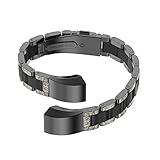 GreenInsync Fitbit Alta Bands Metal, Fitbit Alta HR Stainless Steel Bands Adjustable Replacement Accessory Wristband Small Large W/Silicone Cover for Alta Bracelet Women Men Girls Boys -Skull-pattern