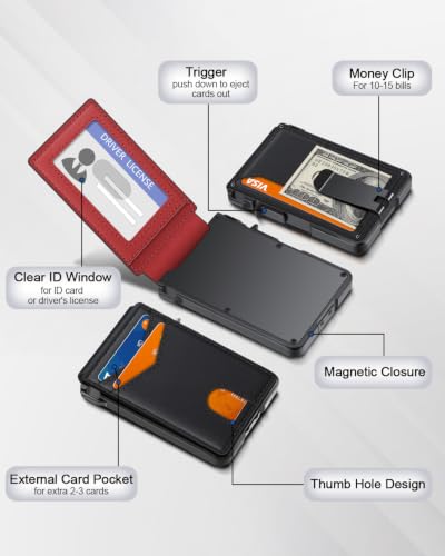 Image of Wallet for Mens Minimalist Wallet 9-13 Cards RFID Blocking Slim Wallet