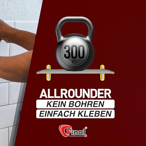 FINAL High Tack Montagekleber - 2 x 75ml Tube - hochqualitativer Hybrid MS Polymer Baukleber, zuverlässiger Montageklebstoff für perfekte Haftung im Innen- und Außenbereich