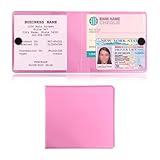 Kewucn 1 PC Car Registration Insurance Holder, Essential Auto Card Glove Box Organizer, Vehicle Interior Accessories Perfect for Most Car, Truck, SUV (10.55''×4.8'', Pink)