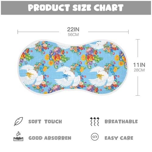 xigua Doves Muslin Baby Burp Cloths Set of 4, Super Soft & Absorbent Burping Rags, Cotton Burp Clothes Shower Gift for Newborn, Baby Girls and Boys4