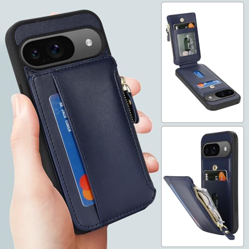 Image of Cavor for Google Pixel 9 /9 Pro Case Wallet with Card Holder, Blue