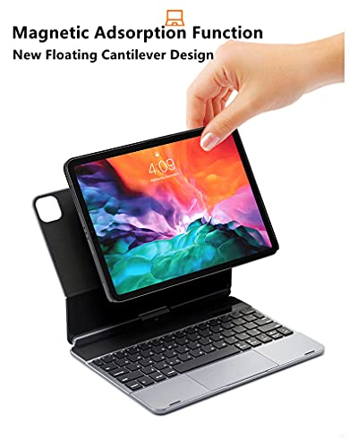 Capa giratória de 360° para iPad Pro de 12,9 polegadas com teclado e touchpad - retroiluminado - Des