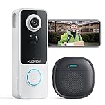 MUBVIEW Doorbell Camera Wireless with Chime, Video Doorbell - No Subscription, Voice Changer, Motion Zones, 1080HD, PIR Human Detection, 2.4Ghz WiFi, Battery-Powered Smart Doorbell