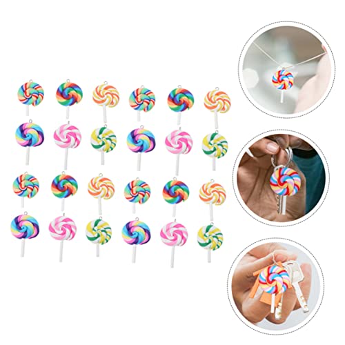 COHEALI 60 Pçs Pirulito Pingente Doces Jóias Encantos Pirulitos Pirulitos Arco-Íris Caixa Do Telefon