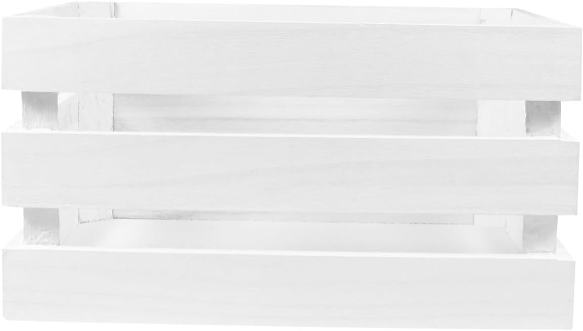 Luxshiny White Wooden Storage Box Multi-purpose Desktop Storage Case Elegant Stylish Appearance Home and Living Room Organization