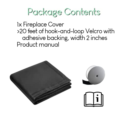 Klonann Magnetic Fireplace Cover - Fireplace Blanket For Heat Loss - Fireplace Baby Proofing Draft Stopper - Fireplace Insulation Draft Cover - 39" By 32" (Black) #TOP6