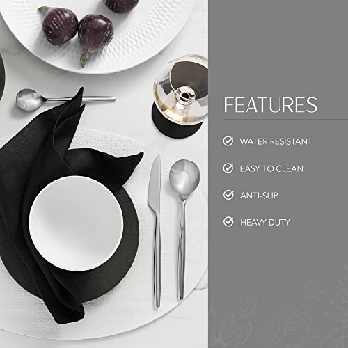 Villeroy & Boch Manufacture Rock Faux-Leather Oval Reversible Placemats, Set Of 4, White #TOP3