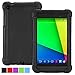 Google Nexus 7 2013 Case - Poetic Google Nexus 7 2013 Case [Turtle Skin Series] - [Corner/Bumper Protection] [Grip] [Sound-Amplification] Protective Silicone Case for Google Nexus 7 2nd Gen 2013 Black (3 Year Manufacturer Warranty From Poetic)