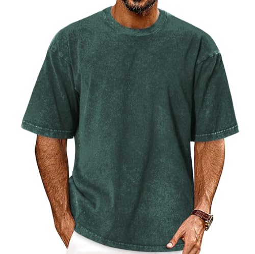 Image of Oversized Tshirts for Men Short Sleeve Vintage Washed Basic Loose Tees 2026