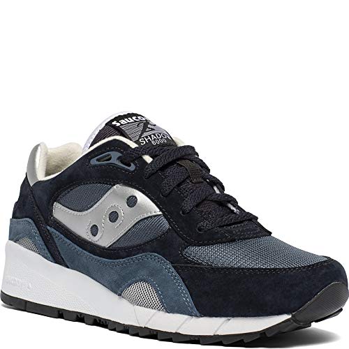 Saucony Women's Shadow 6000 Sneaker, Navy/Silver, 5 Medium