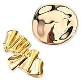 2Pcs Irregular Geometric Brooch Lapel Shawl Pin Gold Brooch Pins Vintage Fashion Weddings Suit Dress Clothing Accessorie Jewelry for Women Men