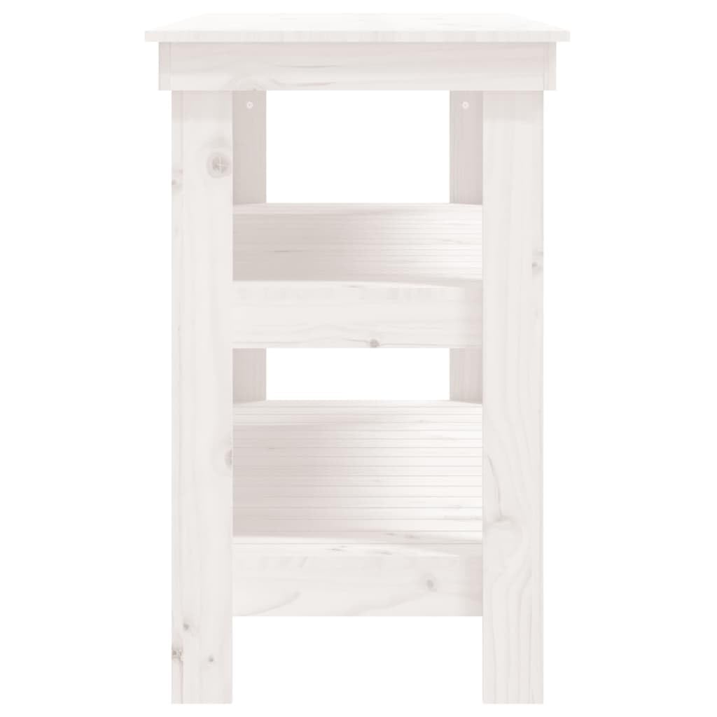 vidaXL Werkbank 110,5x50x80 cm massief grenenhout wit