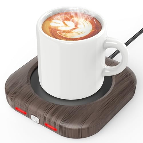 HOMEASY Calentador de Tazas 3 Temperaturas, Calienta Tazas Calentador Leche Electrico Plato Calefactor Seguro e Impermeable para Café Té y Velas, Apagado Automático