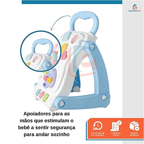 Andador Didático Infantil 2 em 1 Vira Mesinha Star Baby Azul