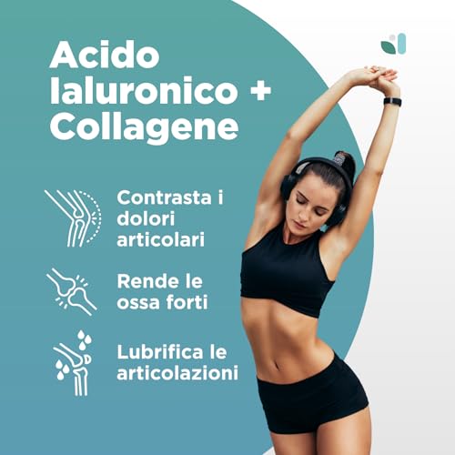 Collagene Idrolizzato 2000mg + Acido Ialuronico 500mg - 200 Capsule, Integratore Collagene e Acido ialuronico con Vitamina C naturale, Coenzima Q10 e Zinco per Pelle, Ossa, Articolazioni e Capelli - 3