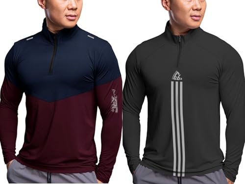 Image of Noble Monk Men's Active wear Regular Fit T Shirt |Full Sleeves |Casual T-Shirt for Men