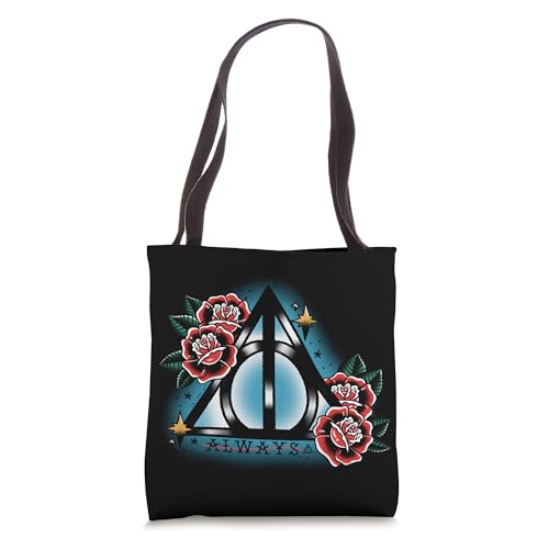 Harry Potter Always Deathly Hallows Floral Portrait Tote Bag