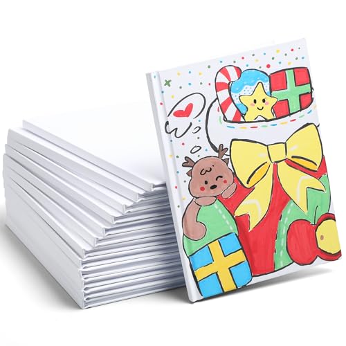 miikoul 12 Pack Hardcover Blank Book 100GSM White Blank Books for Kids to Write Stories 40 Pages 6x8 Inch Blank Page Journal Make Your Own Book Ideal for Teens Reading Writing Drawing Guestbook