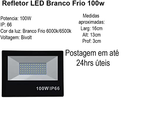 Refletor Holofote Led SMD Microled Branco Frio 6000k 100w
