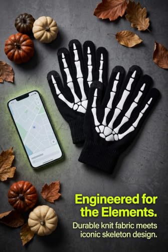 OTPEH 2 Pairs Skeleton Gloves for Men & Women, Skull Bone Halloween Costume - image 3