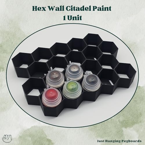 Image of Wall Mount Paint Pot Holder - Compatible with Citadel Paint Pots - Hobby Craft Storage Rack for Miniature, Warhammer Model Painting - Space-Saving Organizer - Made in USA (2)