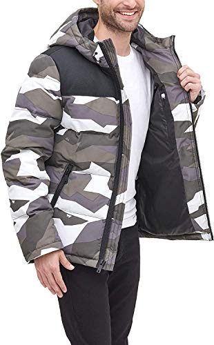 Image of DKNY Men's Mixed Media Quilted Puffer Jacket