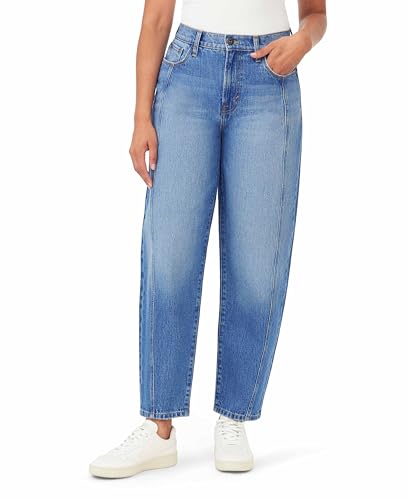 kensie Jeans for Women The Jessica Retro Luxe High-Rise Seamed Front Barrel 28-Inch Inseam, Paxton, 8