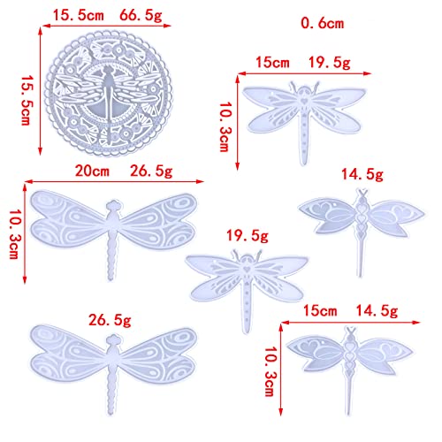 Xidmold Dragonfly Wind Chimes Resin Molds Silicone Kit, Silicone Resin Mold Kit For Wind Chime Casting, Dragonfly Epoxy Resin Molds Craft Supplies For Diy Wind-Bell Decorations Home Decor #TOP1