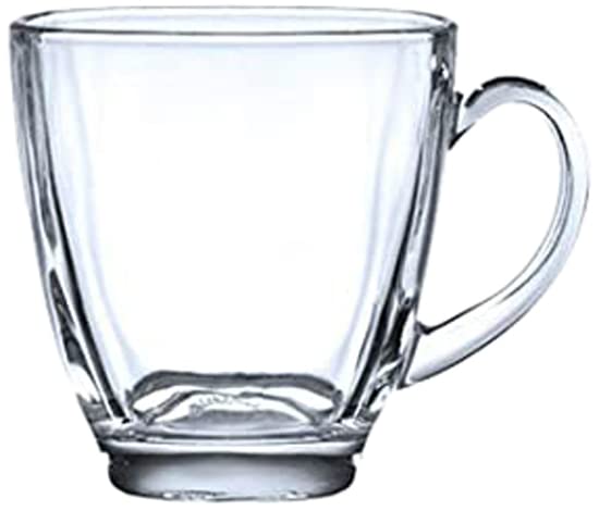 Natvar creation Kuber Creation Italian Premium Glass Coffee Mug Tea Cups Set Of 6-190 Ml|Transparent Square Glass Cups For Tea,Green Tea,Herbal Tea,Lemon Tea,Milk&Hot/Cold Drinks,185 Milliliter