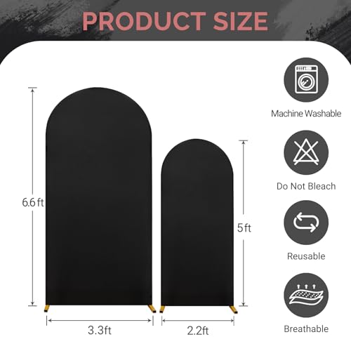 Set de 2 fundas negras para arcos de fondo fotográfico miniatura 3