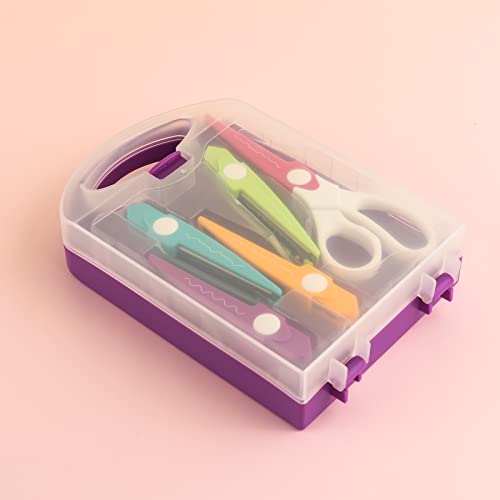 Decorative Paper Edge Scissors Set, 5 works Replaceable Scissor Edges with Portable Organizing Container - Image 4