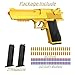 Soft Bullet Toy Gun Shell Ejecting Toy Pistol, EVA Foam Bullets Toy Guns, Educational Model Greats Gifts for Children(Gold)