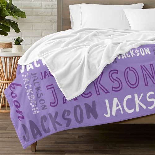 Personalized Name Blanket Customized Baby Blankets for Girls Boys Adults Monogrammed Blankets and Throws Christmas Birthday Mothers Fathers Valentines Day Gift