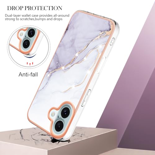 Coque silicone iPhone 16 Plus flexible et antichoc avec design marbre anti-rayures - 3