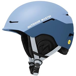 OutdoorMaster ELK MIPS Skihelm - Schneesporthelm Snowboardhelm für Männer Frauen & Jugend(Blau Crash,L)