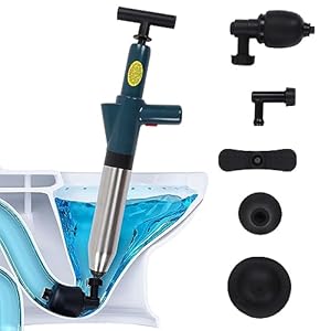 Wc-plunjer, Air Drain Blaster Wc-klompenverwijderaar Rvs Hogedruk Air Wc Ontstopper Sanitair Gereedschap