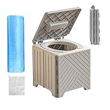 Portable Toilet - Travel and Camping Toilet for Outdoor Use | Lightweight Foldable Design with Detachable Waste Tank, Construction, Comfortable Seat, Easy to Clean for RVs