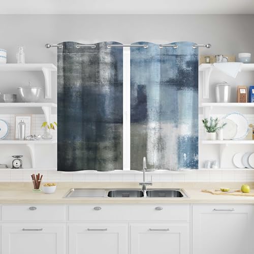 Asuexpect Vintage Floral Kitchen Curtains 2 Panels Sets Black Pink