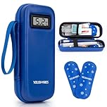 YOUSHARES Insulin Kühltasche mit 2 TSA Eispackungen, Mini Medikamenten Kühlbox auf Reisen, Isoliertasche Klein Etui für Epipen, Insulin Pen, Insulin,Andere Medikamente Zubehör, Diabetiker Tasche(Blau)