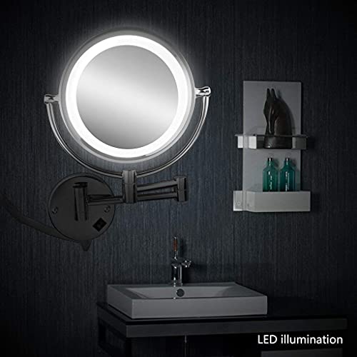 Miroir de maquillage mural grossissant 7X JCAKES extensible et pivotant 360