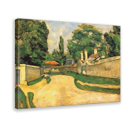 Maisons le long d'une route Cezanne impression sur toile cadre suspendre déco murale salon 50x75cm