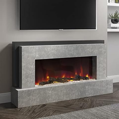 Amberglo Grey Electric Fire Suite Cover