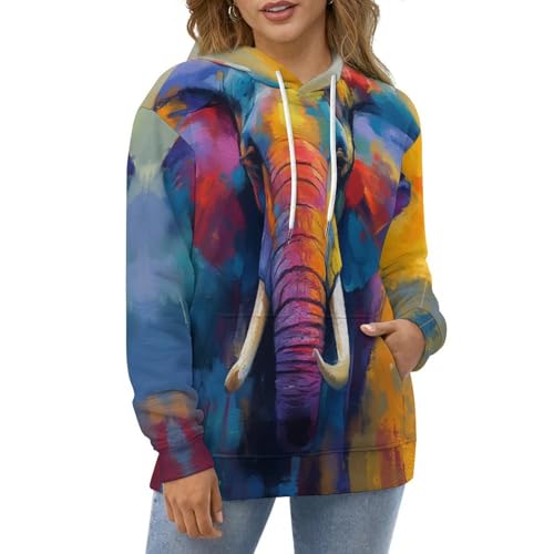 Sweat à capuche homme imprimé éléphant d'Afrique, pull de course et jogging - 2
