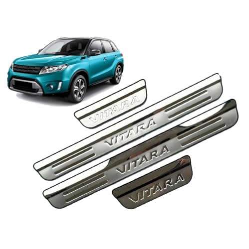 4Pcs Accessoires de Protection de Plaques de Seuil de Porte de Voiture en Acier Inoxydable pour Suzuki Vitara 2015-2022 2023 2024, Bande Décorative Anti-Usure...