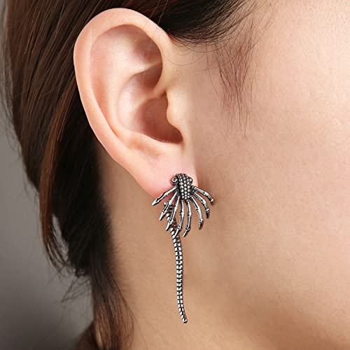 HZMAN Alien Facehugger Earrings for Men Women Stainless Steel Retro Gothic Punk Xenomorph Insect Stud Earring Biker Party Jewelry Gift3