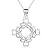 YFN 925 Stering Silver Good Luck Irish Triquetra Celtic Knot Pendant Heart Women Necklace 18" (Good Luck Clover Knot)
